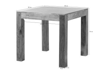 Esstisch Akazie 80x80x76 honig lackiert OXFORD #31