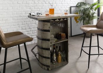 Bartisch Mango 90x75x103 grau lackiert HEAVY INDUSTRY#158