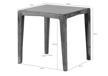 Beistelltisch Sheesham 50x50x50 dunkelbraun lackiert ANCONA #250