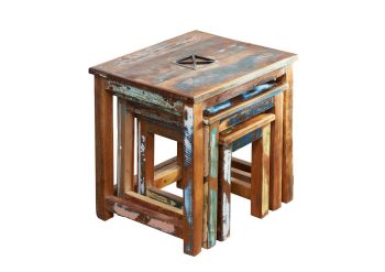 Beistelltisch Altholz 48x40x46 mehrfarbig lackiert NATURE OF SPIRIT #119