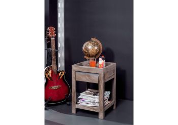 Beistelltisch Sheesham 40x40x60 smoked oak lackiert SYDNEY #236