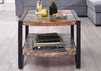 Beistelltisch Altholz 60x60x50 lackiert INDUSTRIAL #46