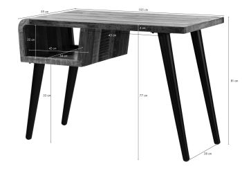 Schreibtisch Altholz 116x59x79 mehrfarbig lackiert SIXTIES #104