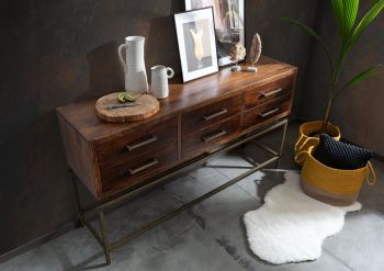 Konsolentisch Mango 152x46x86 braun lackiert STILMÖBEL #107