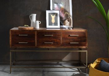 Konsolentisch Mango 152x46x86 braun lackiert STILMÖBEL #107