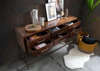 Konsolentisch Mango 152x46x86 braun lackiert STILMÖBEL #107