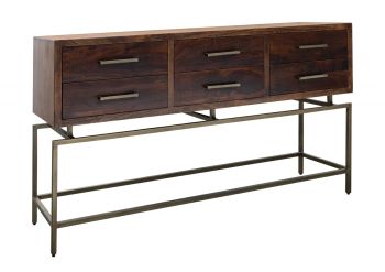 Konsolentisch Mango 152x46x86 braun lackiert STILMÖBEL #107