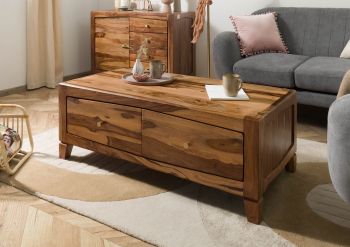 Couchtisch Sheesham 115x60x45 braun lackiert ANCONA #102