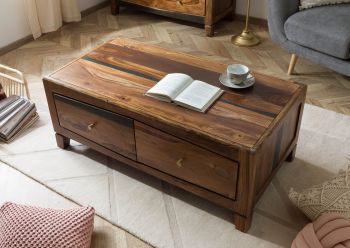 Couchtisch Sheesham 115x60x45 dunkelbraun lackiert ANCONA #202