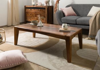 Couchtisch Sheesham 120x60x40 dunkelbraun lackiert ANCONA #203