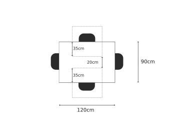 Baumtisch Akazie 120x90x76 natur Beine anthrazit glänzend FREEFORM 3