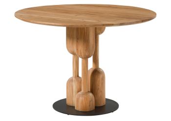 Esstisch rund Akazie 115x115x76 natur lackiert NARA
