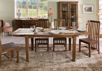 Esstisch mit Ansteckplatten Mango 140-180x90x76 dunkelbraun geölt RODEZ #124