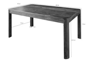 Esstisch Sheesham 140x90x76 walnuss gewachst TORONTO #223