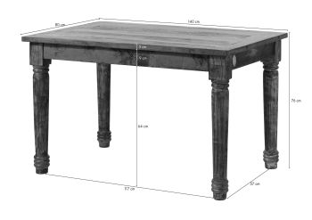 Esstisch Altholz 140x80x76 mehrfarbig lackiert FABLE #27