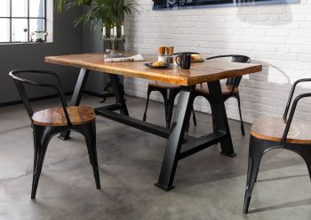 Esstisch Altholz 140x90x76 mehrfarbig lackiert INDUSTRIAL #83