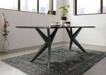 Baumtisch Akazie 180x90x76 braun lackiert Beine anthrazit glänzend FREEFORM 4 #33