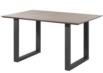Esstisch Akazie 140x90 grau lackiert / U-Beine anth. matt SWISS EDGE