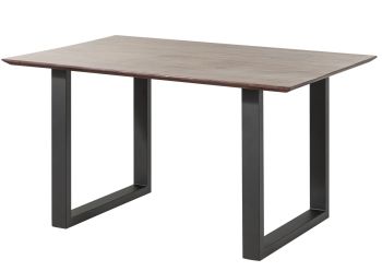 Esstisch Akazie 140x90 grau lackiert / U-Beine anth. matt SWISS EDGE