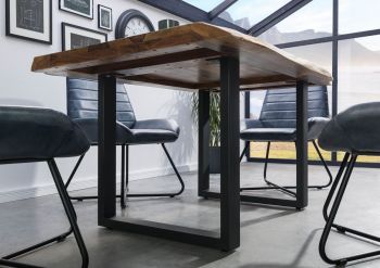 Baumtisch Sheesham 160x90x77 natur gebeizt / U-Beine anthrazit matt FREEFORM 5