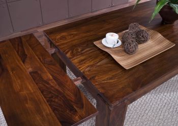 Esstisch mit Ansteckplatten Sheesham 160-200/240x90x76 life honey lackiert METRO LIFE #158