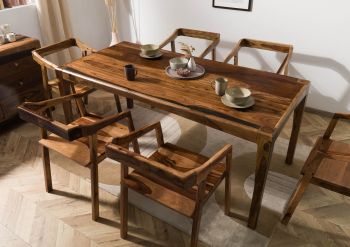 Esstisch Sheesham 160x85x77 dunkelbraun lackiert ANCONA #216