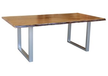 Baumtisch Akazie 160x100x76 walnuss lackiert FREEFORM 2 #01