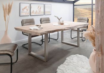 Baumtisch Akazie 210x110x78 Natural Stone lackiert FREEFORM #129