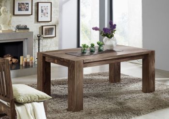 Esstisch Sheesham 200x100x76  grau geölt NATURE GREY #606