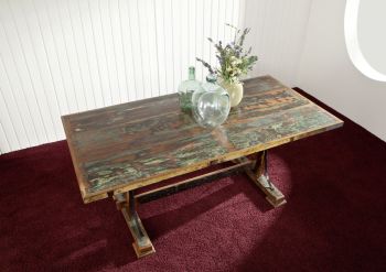 Esstisch Altholz 180x90x76 mehrfarbig lackiert NATURE OF SPIRIT #11