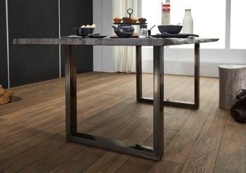 Baumtisch Sheesham 180x90x78 smoked oak lackiert Plattenstärke 3,5cm FREEFORM #0301