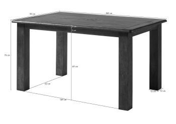 Esstisch Mango 180x90x76 braun lackiert RAILWAY #4001