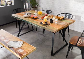 Tisch Altholz 180x90x76 mehrfarbig lackiert INDUSTRIAL #13