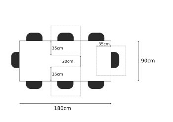 Baumtisch Akazie 180x90x76 grau Beine anthrazit glänzend FREEFORM 3