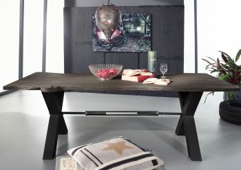 Esstisch Akazie 180x100x76 grau lackiert IRON LABEL #115