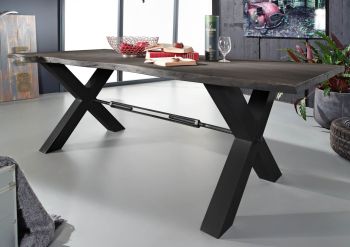 Esstisch Akazie 180x100x76 grau lackiert IRON LABEL #115