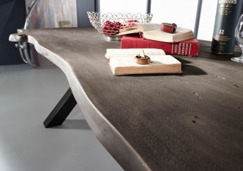 Esstisch Akazie 180x100x76 grau lackiert IRON LABEL #115