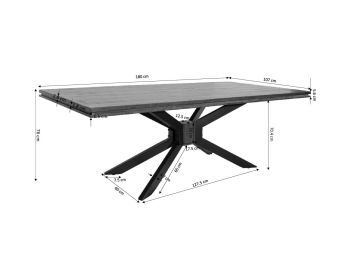 Esstisch Mango 180x107x76 braun lackiert STILMÖBEL #123