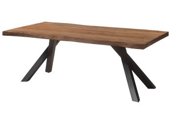 Baumtisch Sheesham 260x100x76 grau gebeizt / A-Gestell anthrazit matt FREEFORM 5