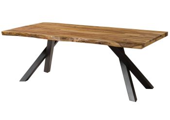 Baumtisch Sheesham 260x100x76 natur sandgestrahlt / A-Gestell anthrazit matt FREEFORM 5