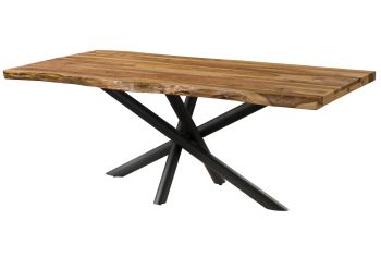 Baumtisch Sheesham 260x100x76 natur sandgestrahlt / Mikado-Beine anthrazit matt FREEFORM 5