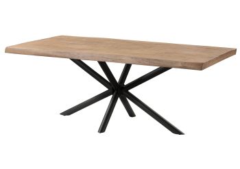 Baumtisch Mango 220x100x76 beige lackiert / Kreuzgestell anthrazit matt FREEFORM 5