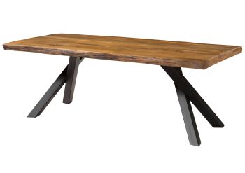 Baumtisch Mango 220x100x76 natur lackiert / A-Gestell anthrazit matt FREEFORM 5