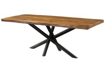 Baumtisch Mango 200x100x76 natur lackiert / Mikado-Beine anthrazit matt FREEFORM 5