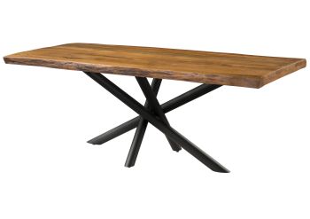 Baumtisch Mango 200x100x76 natur lackiert / Mikado-Beine anthrazit matt FREEFORM 5