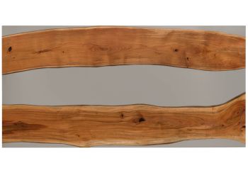 Esstisch Akazie mit Epoxidharz 200x100x76 natur lackiert / Epoxid grau gerade Kante EPOXY Unikat #3
