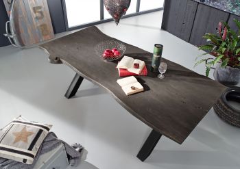 Esstisch Akazie 200x100x76 grau lackiert IRON LABEL #116