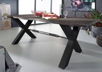 Esstisch Akazie 200x100x76 grau lackiert IRON LABEL #116
