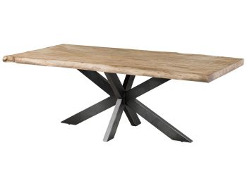 Baumtisch Mango 200x100x77 beige lackiert / Kreuzgestell anthrazit glänzend FREEFORM 5
