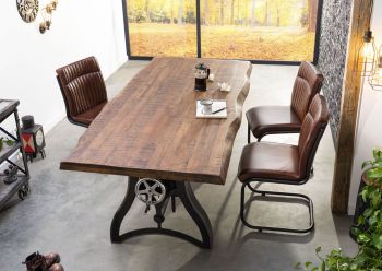 Esstisch Mango 220x100x67-91 höhenverstellbar natur geölt Manchester #203